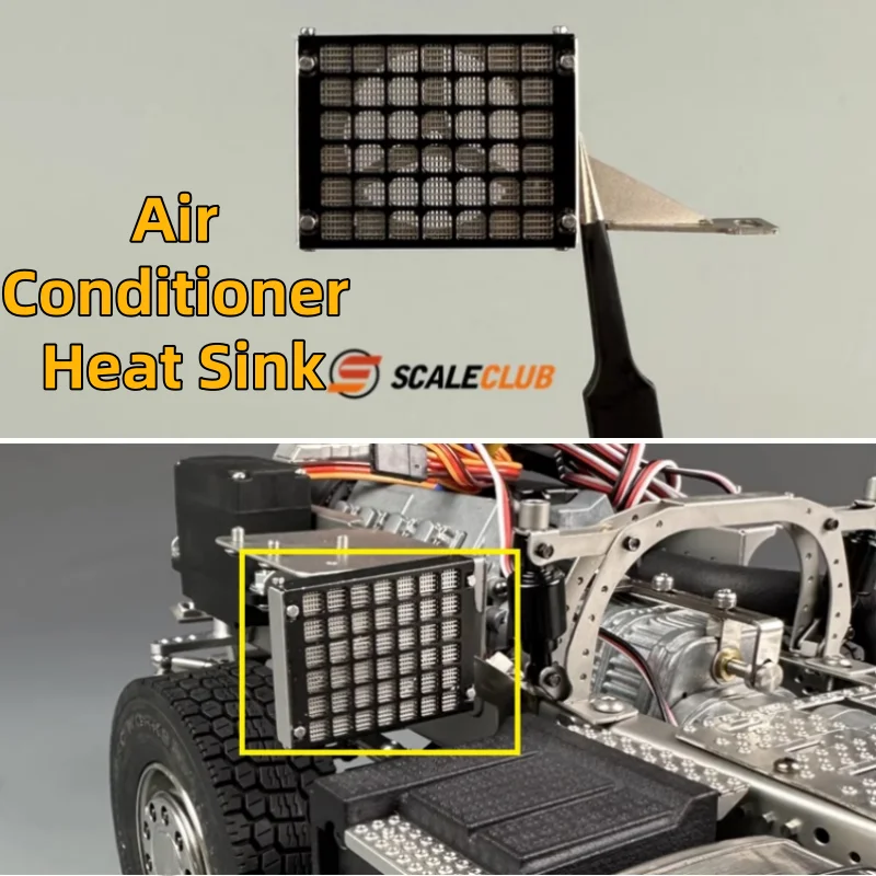 

1:14th Scale Scaleclub Metal Parking Air Conditioner Heat Sink For Tamiya RC Dump Truck For SCANIA 770S 6X4 56368 8X4 56371 Car
