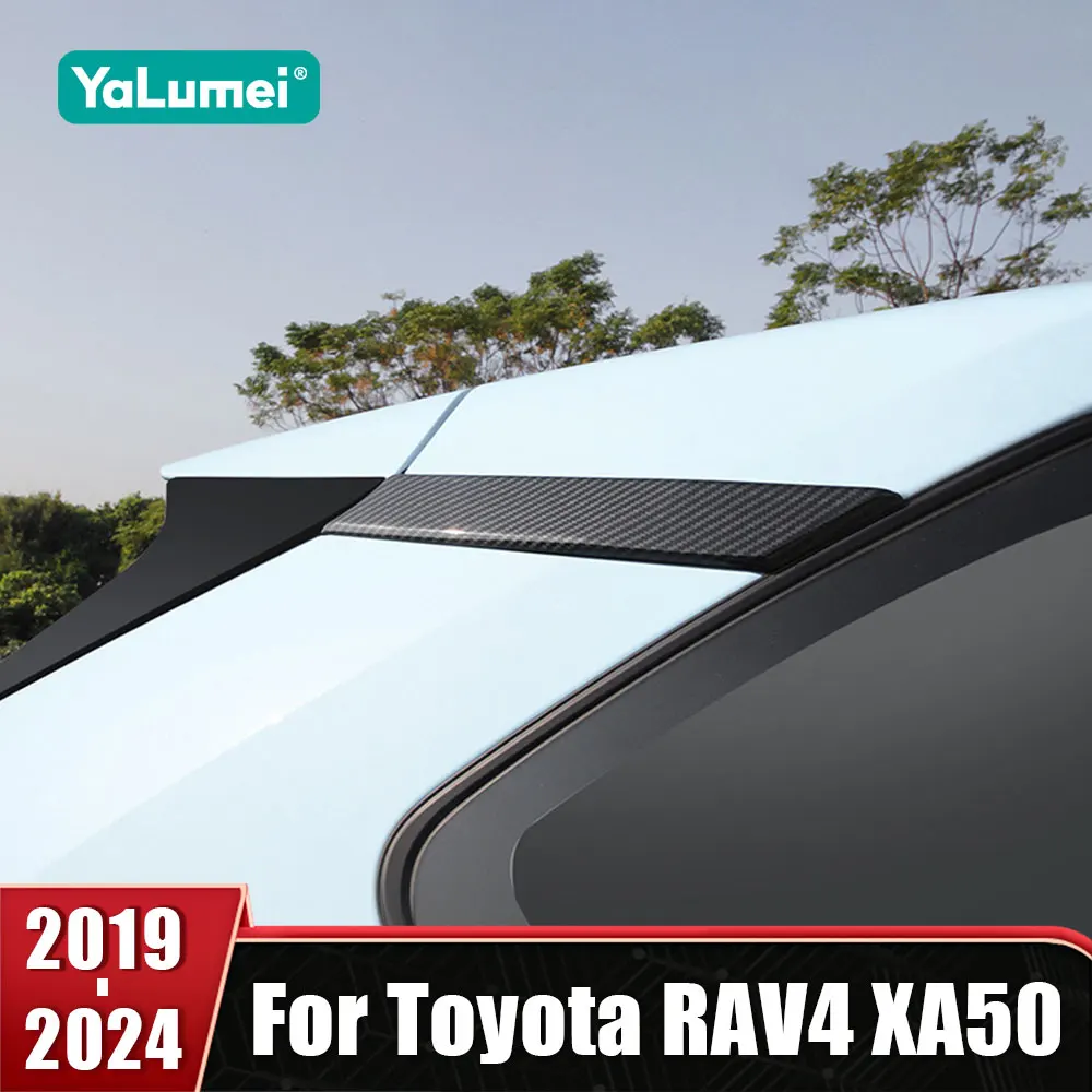 

ABS Carbon Fiber Rear Window C Pillar Cover Trim Stickers For Toyota RAV4 XA50 2019 2020 2021 2022 2023 2024 Car Accessories