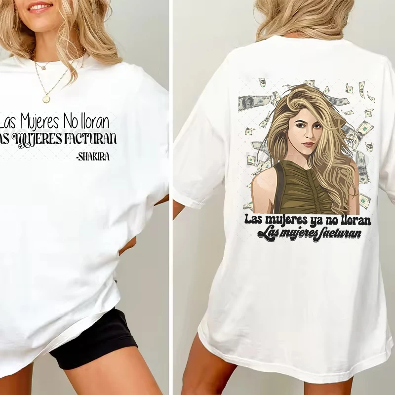 

Женские футболки с графическим принтом Shakira, новинка 2025, уличная одежда, модная одежда Fanmerch Shakira, подарки для фанатов, винтажная футболка Harajuku Y2k