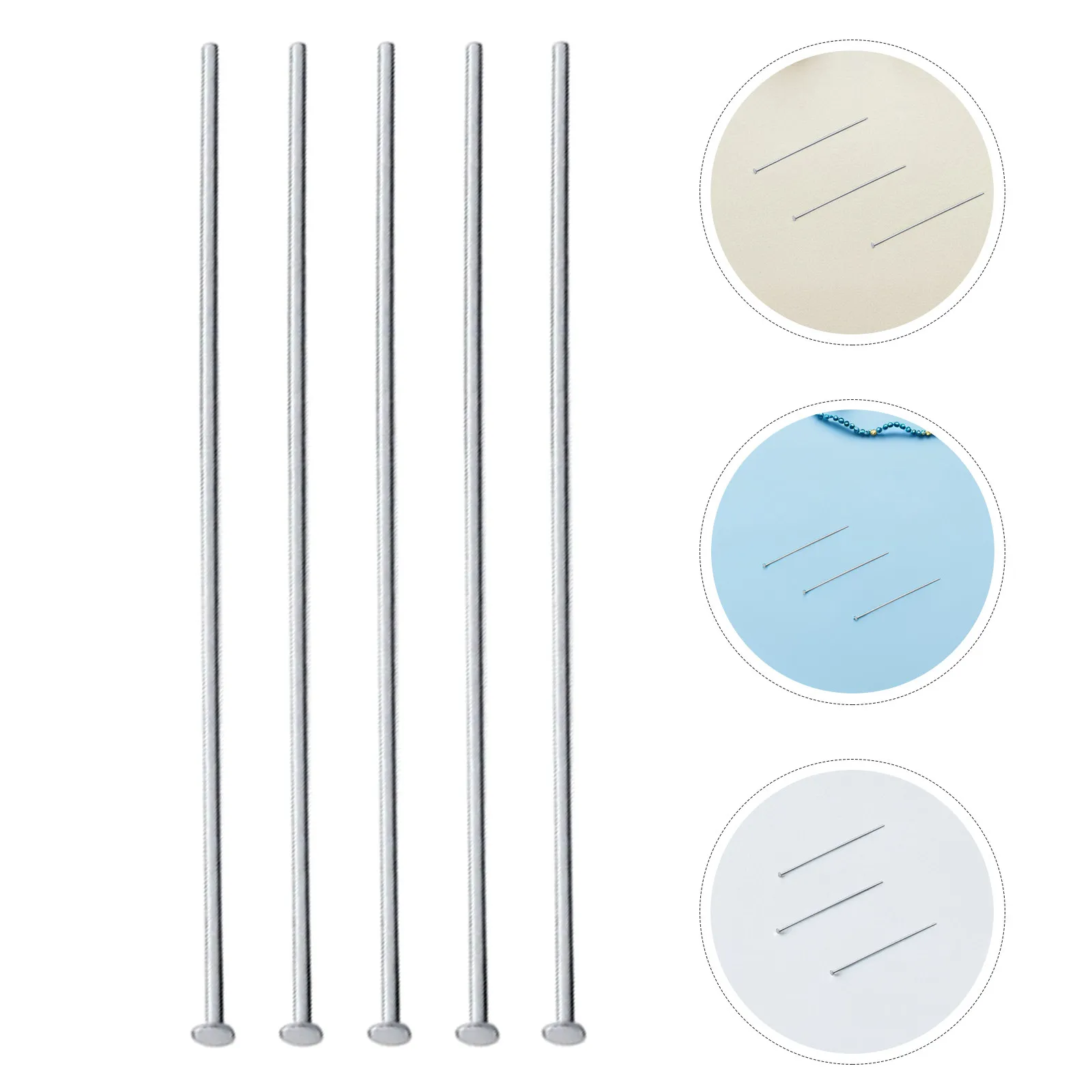 300Pcs Stainless Steel Flat Head Jewelry Making Headpins Round End Beading Pins DIY Crafts Earrings Bracelets Accessories