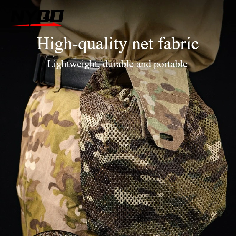 

Тактическая складная бутылка для воды с сетчатым чехлом для тактической нейлоновой сумки-сетки, для хранения различных предметов, поясная сумка-кобура.