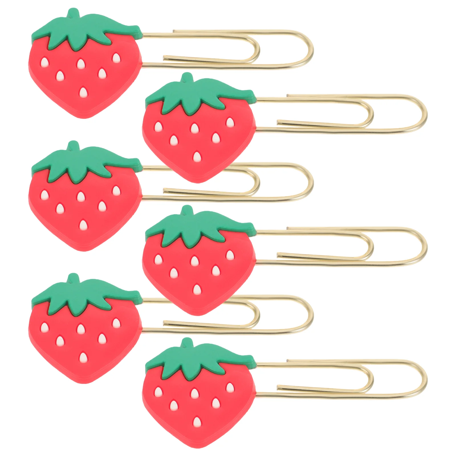 8 Pcs Paperclip Bookmark Binder Clips Binding Pin Girl Heart Clamp Silica Gel Metal