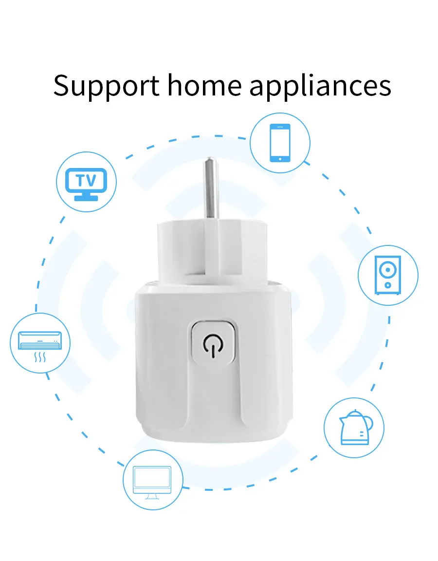 CBE Tuya Wifi Smart Steckdose EU Stecker 16A Power Monitor Fernbedienung SmartLife APP Funktioniert mit Alexa Yandex Alice Google assistent