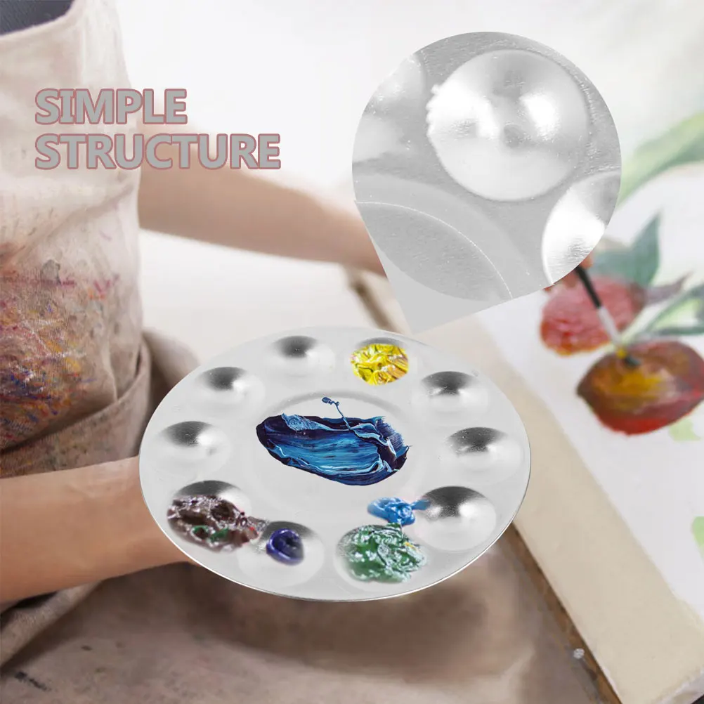 

4 pcs Aluminum Paint Tray Palette Mixing Portable Stainless Steel Watercolor Mini Pallets Sturdy Durable Art Painting Craft