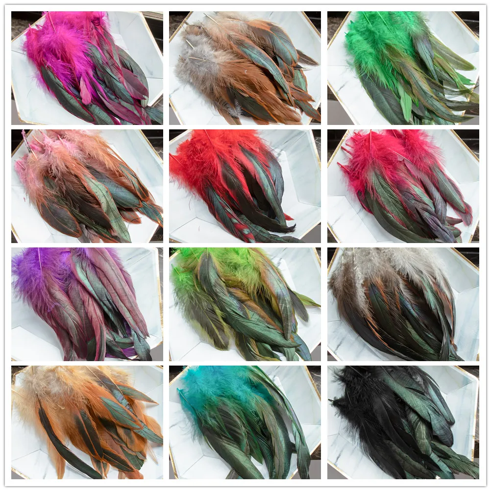 15-20CM Natural Rooster Feathers 50/100/200PCS Dyed Chicken Feathers for DIY Jewelry  Dream Catcher Wedding Party Costumes Decor
