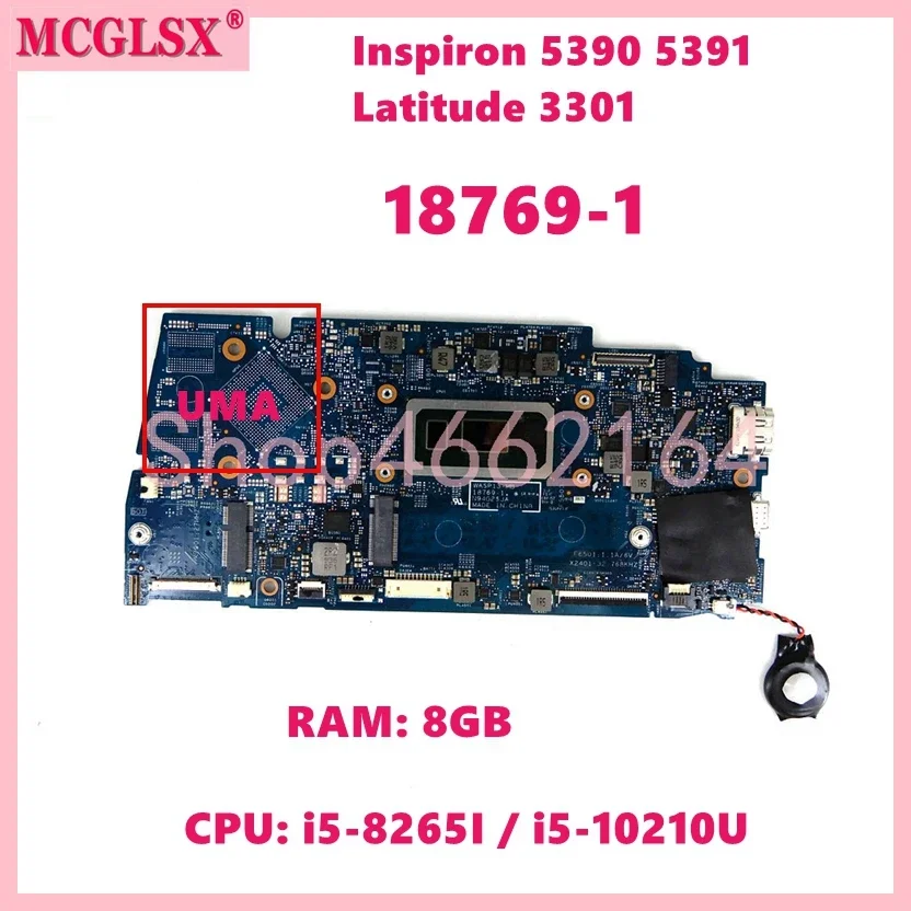 18769-1 i3/i5/i7-8th/10th Gen CPU 4GB/8GB-RAM UMA/PM Mainboard For DELL 5390 3301 5390 5391 7391 Laptop Motherboard 100% Test OK