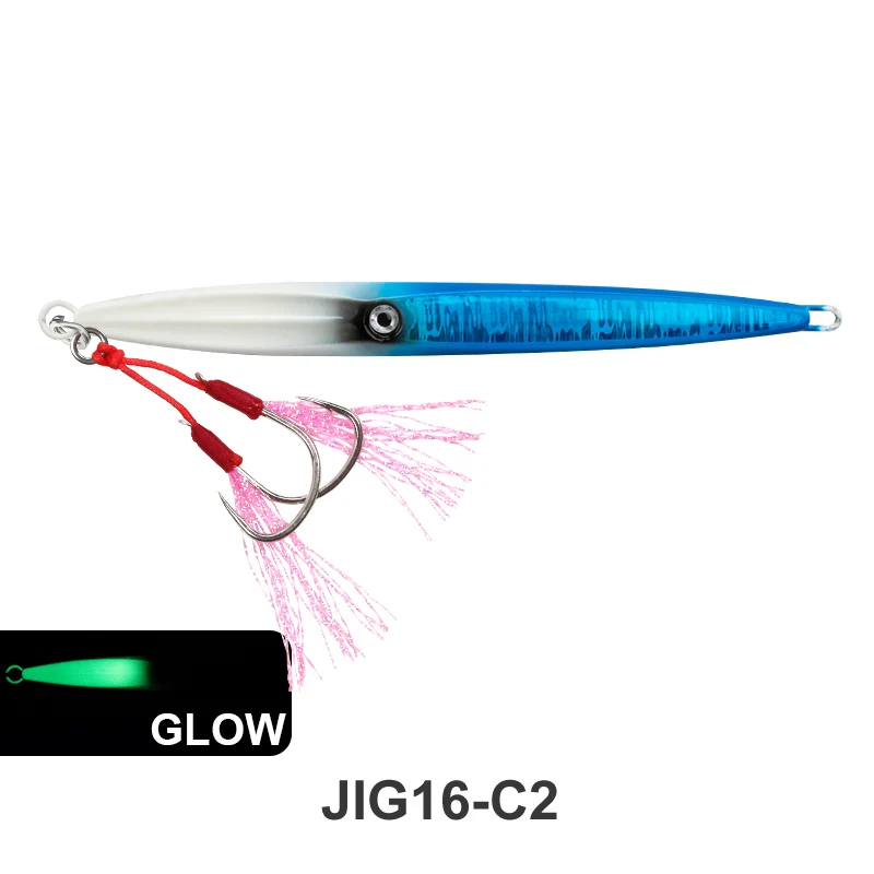 TEASER J16 40g-500g Metall Sinking Jigbiat Salzwasser Karpfen Hecht Peche Jig Spinner Köder Angeln Meer-brasse Jigging Köder mit Haken