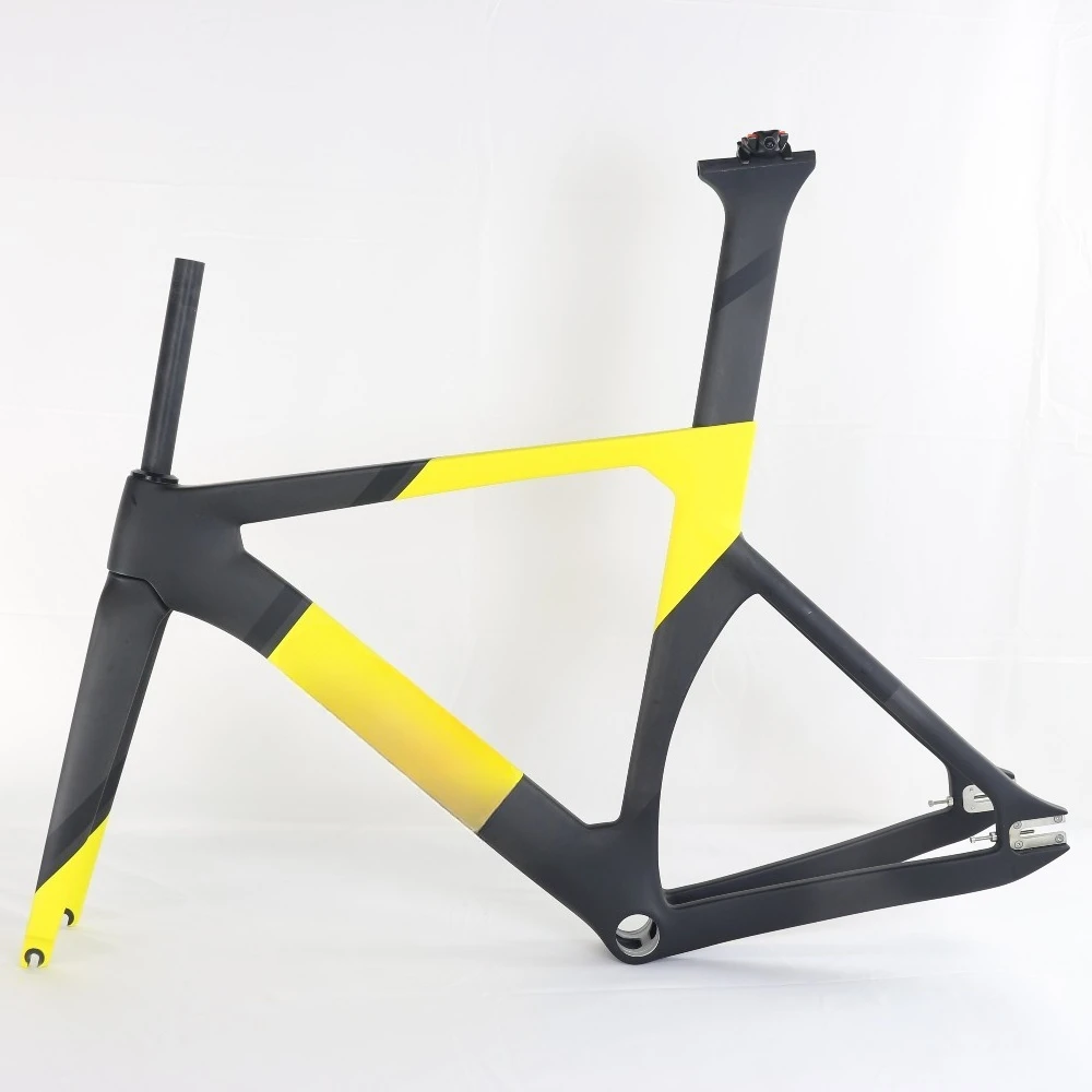 700C Fixed Gear Racing Bike Aero Shaped Carbon Track Road Bike with 170mm Single Speed Carbon Fibre Fork