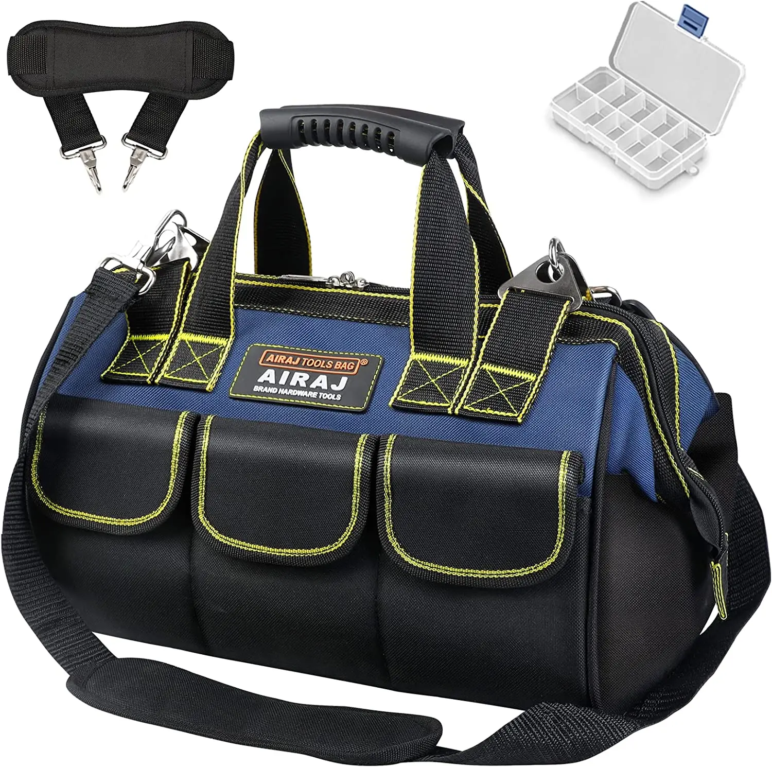 AIRAJ 13/15/17/19/23 inch Upgrade Tool Bag Electrician Bag 1680D Oxford Waterproof Wear-Resistant Strong Tool Storage Toolkit