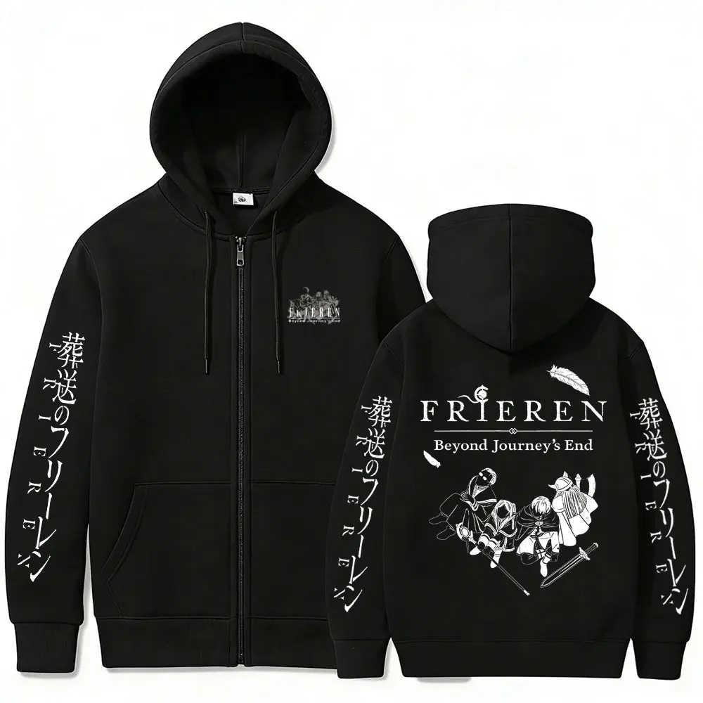 Anime Frieren: Beyond Journey's End Frieren Merch Reißverschluss-Hoodie für Herren und Damen, Freizeitkleidung, Cosplay, Manga, Harajuku, Jacke mit Reißverschluss – Detail 3