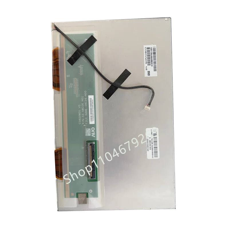 C080VW05 V2 8-calowy wyświetlacz TFT LCD LED 800x480 lcd do nawigacji samochodowej centralnego sterowania wewnętrznego ekranu 100% probado