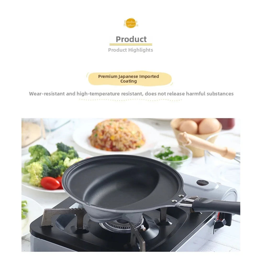 

For Gas Stove Nonstick Omurice Pan Aluminum Alloy Egg Fryer with Ergonomic Handle for Breakfast Preparation 25cm