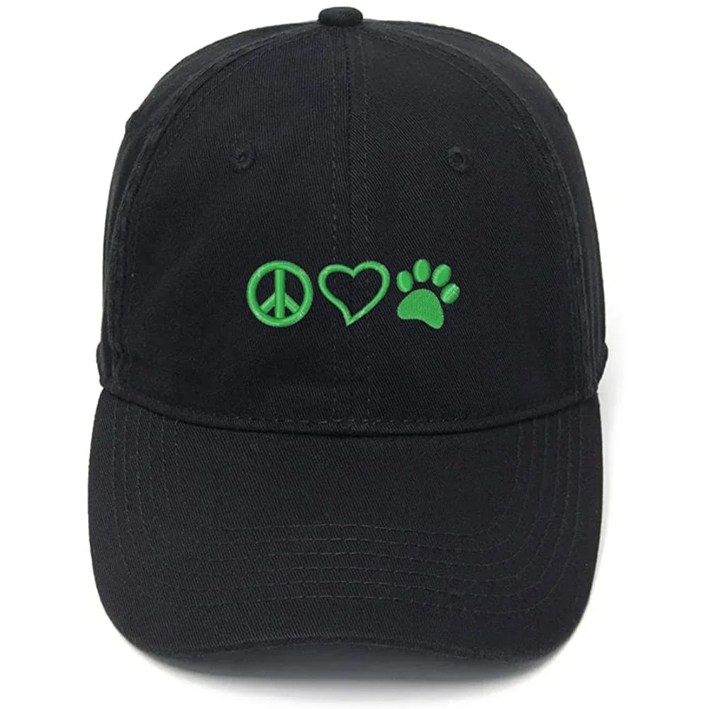 

Мужская бейсболка Lyprerazy Peace Love Pets, шляпа с вышивкой, хлопковые повседневные бейсболки с вышивкой