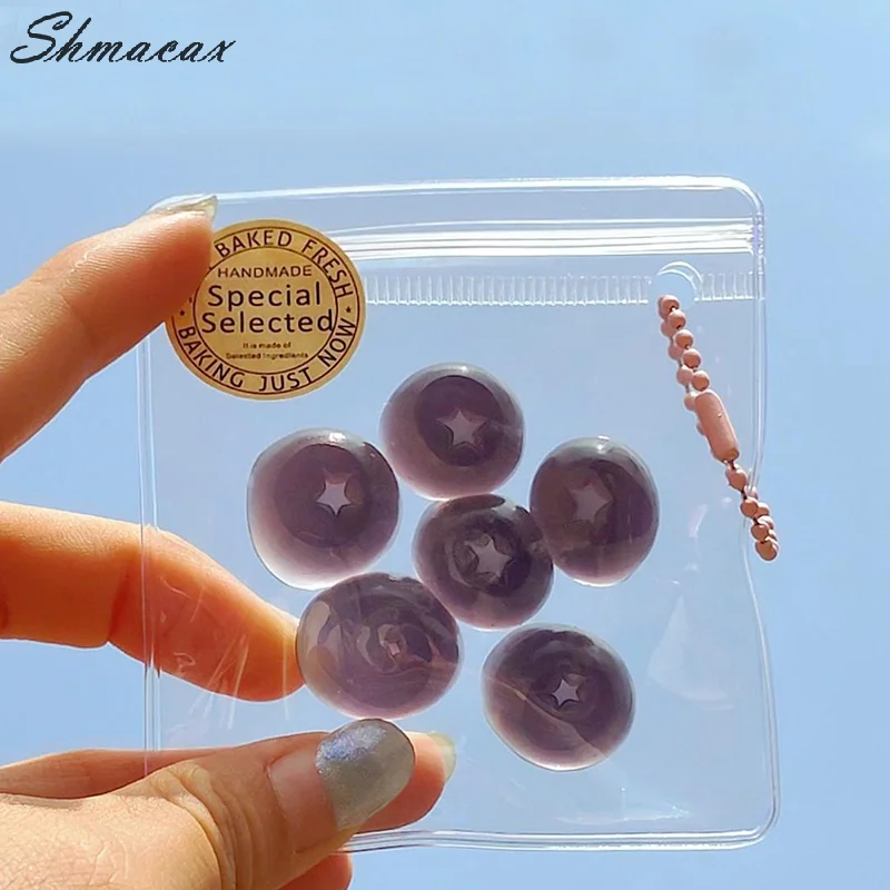 6Pcs/set Mini Fruit Relief Squeeze Props Sticky TPR Squishy Simulated Blueberry Stress Relief NEW Fidget Toy