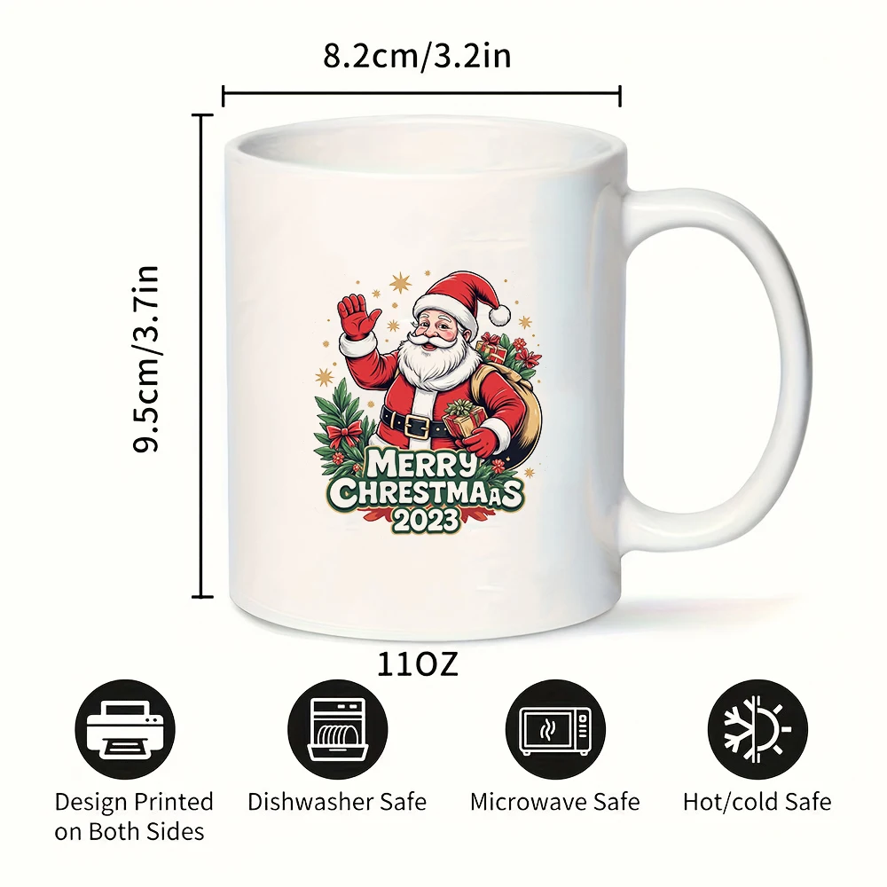 11oz copo papai noel design dos desenhos animados presente de natal crianças copo de água família escritório conjunto copo de café alegre atmosfera de natal hol