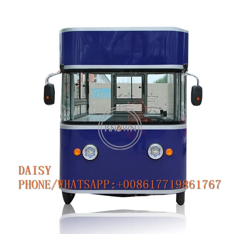 4.2M Length Electric Street Fast Food Kiosk Cart Coffee Trailer Van