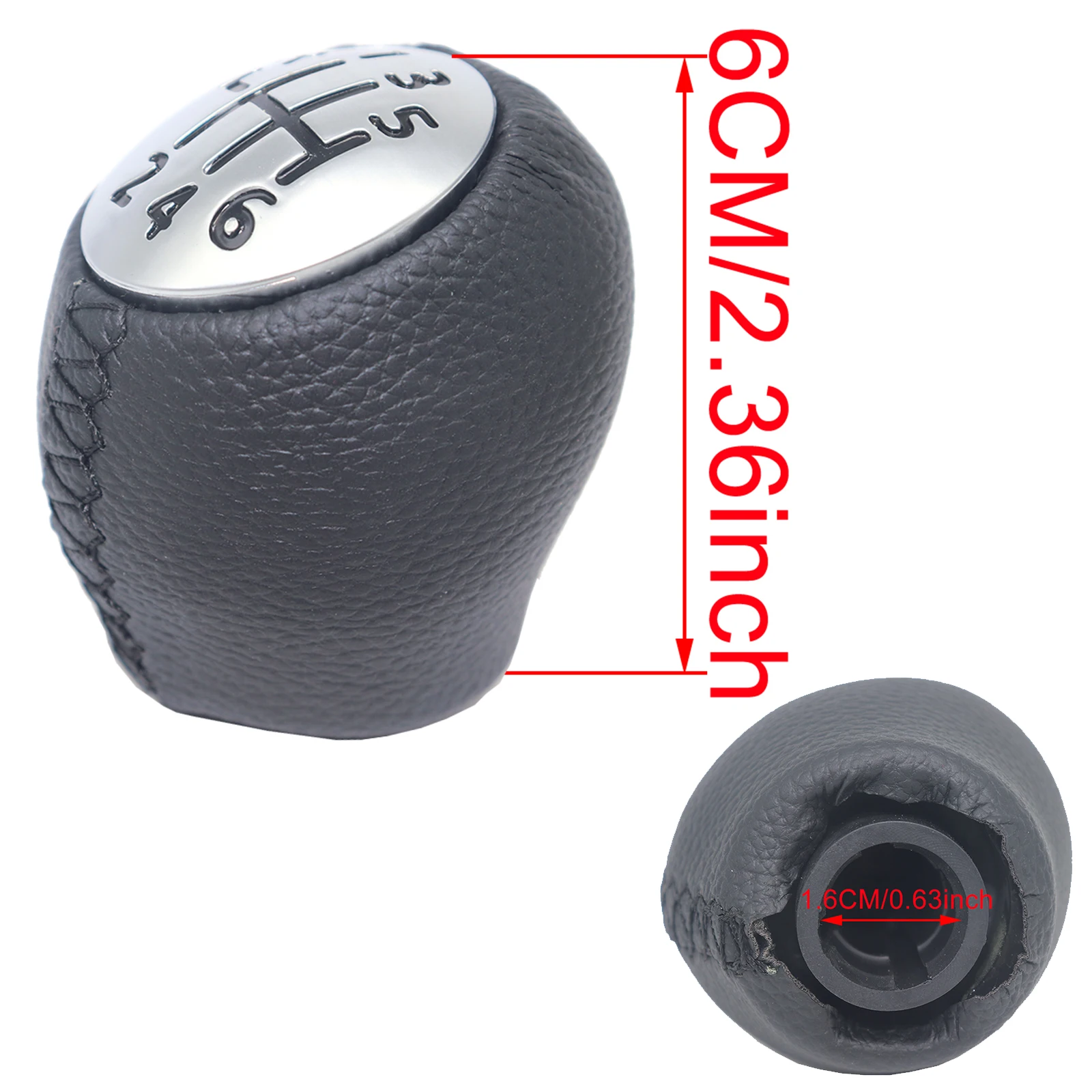 6SP Gear Shift Knob For Renault Megane 3 Duster Scala CC Scenic III Trafic Leather Pen Handleball Interior black Car Replacparts