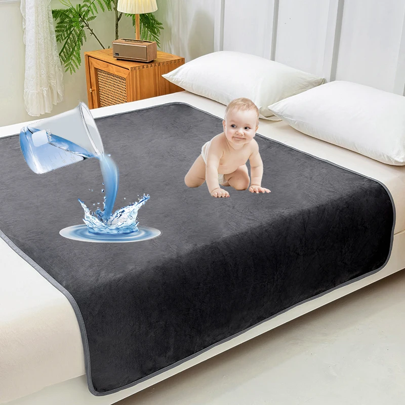 Waterproof Washable Bed Urine Pad, Breathable Reusable Nursing Mattress Protector for Incontinence, Practical Home Bed Cushion M