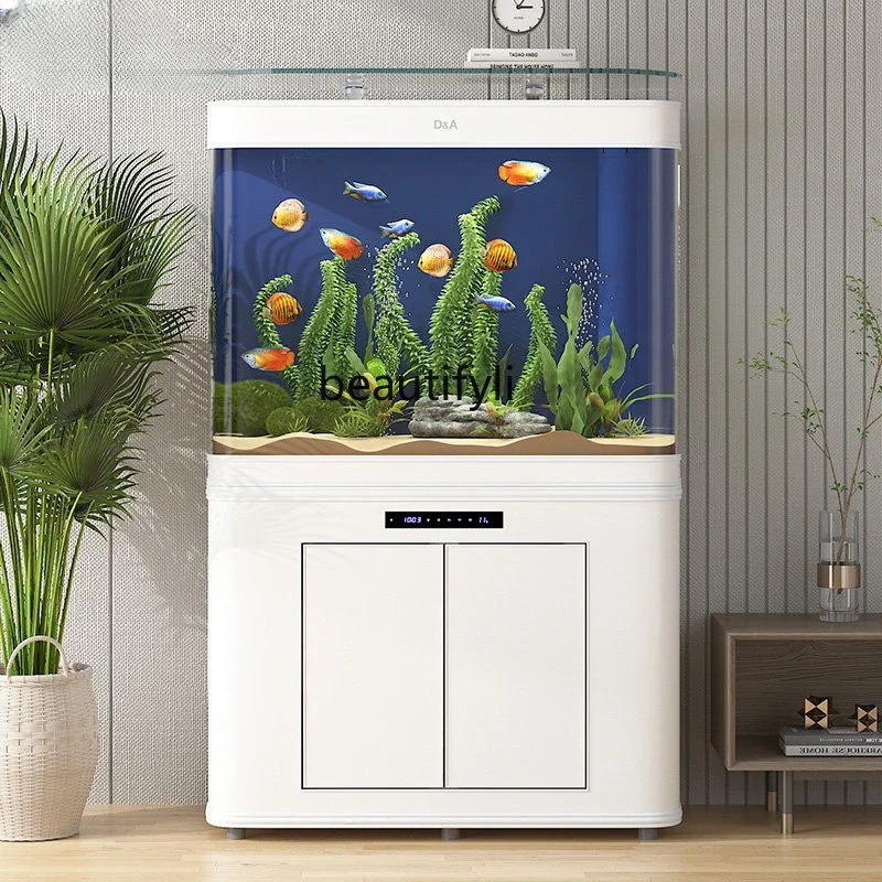 Smart Light Luxury Fish Tank Living Room Home Medium and Large Ornamental Fish Tank Ecological Bottom Filter Aquarium