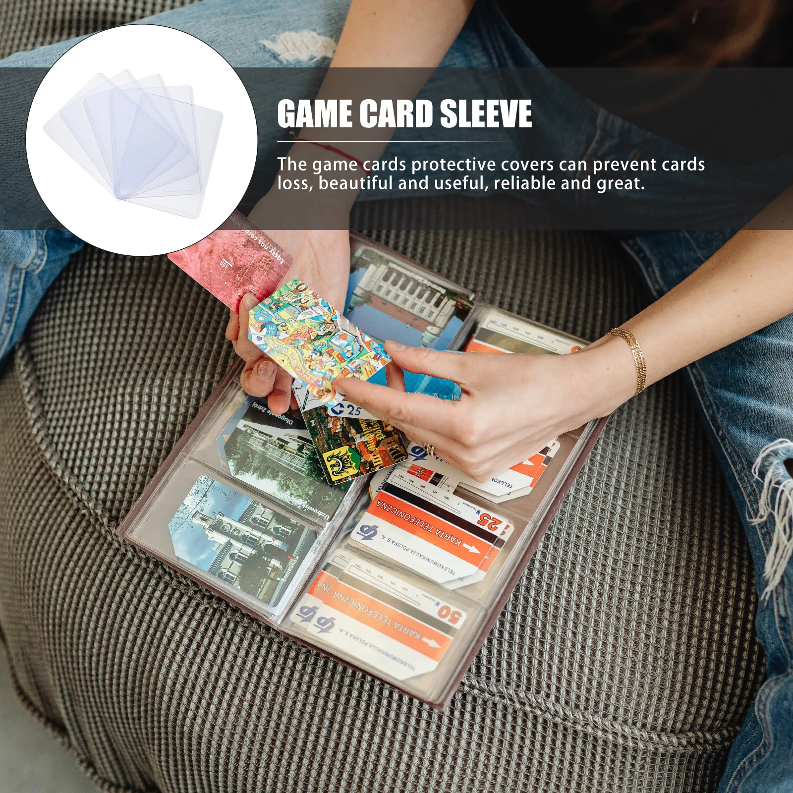 30Pcs Game Card Sleeves Transparent PVC Protective Sleeves for Playing Cards Board Games Cards Card Storage Covers