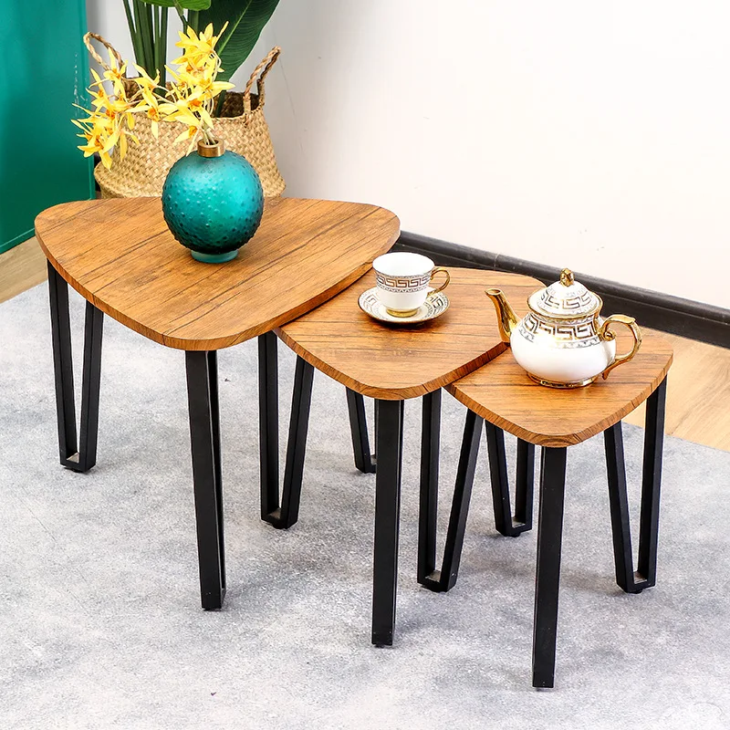 Simple Nordic creative coffee table casual triangle coffee table small apartment balcony living room bedroom