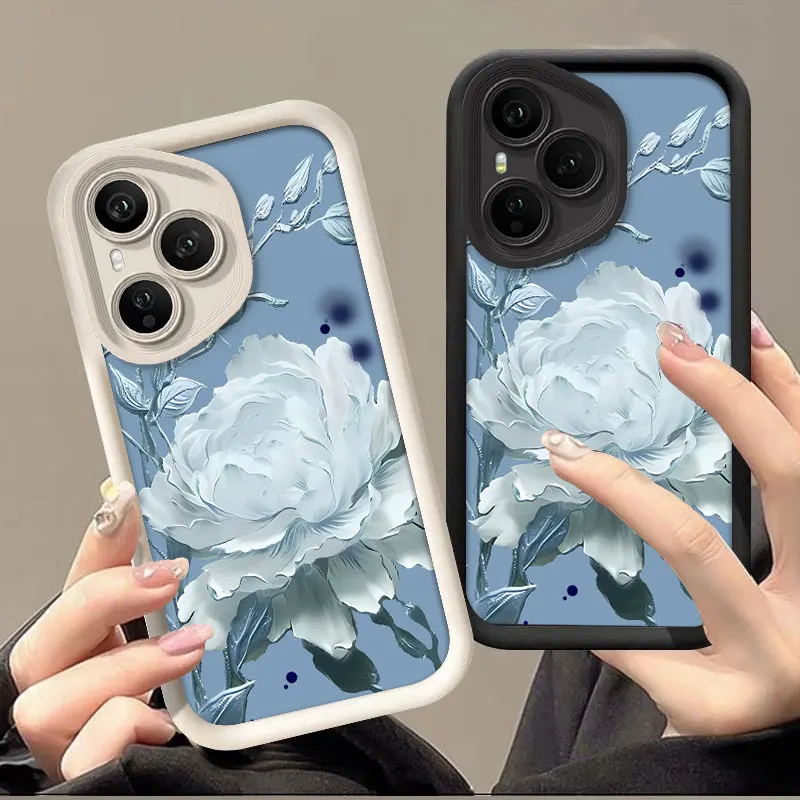 Silicone TPU Case For Honor 400 Pro 400 Lite Smart 5G Protective Cover Shockrpoof Flower Print Pattern Funda