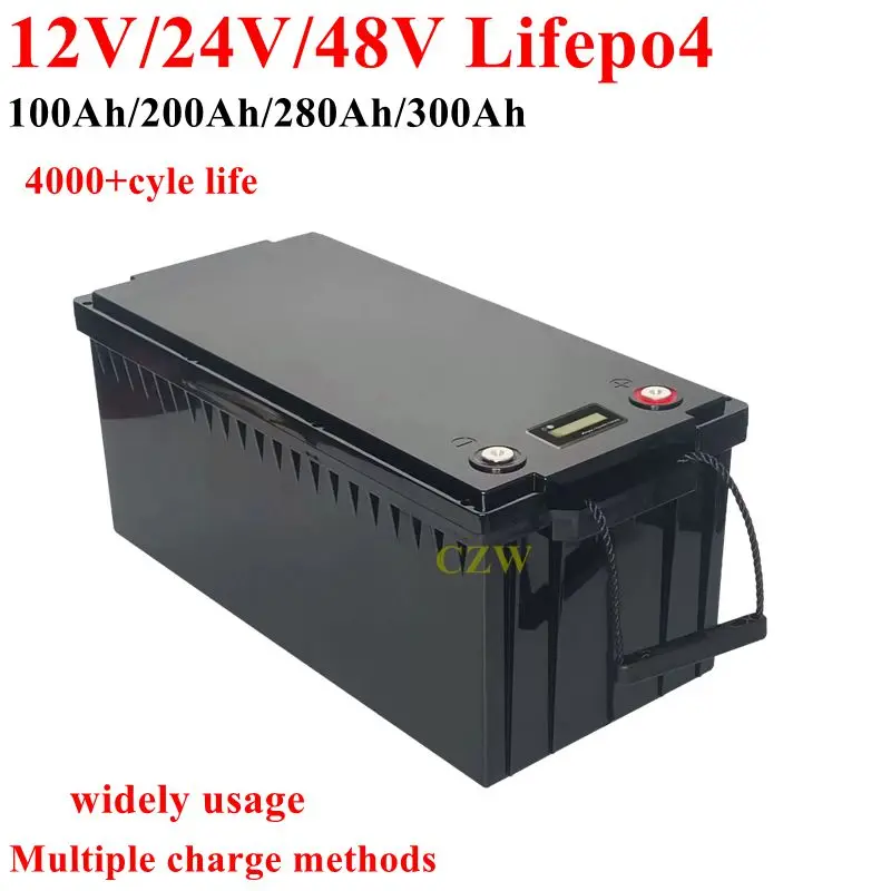 

CZW12V 24V 48V 100Ah 200Ah 280Ah 300Ah 400Ah LiFePo4 Battery Lithium Iron Phosphate Batteries For Solar Boat inverter Golf Cart