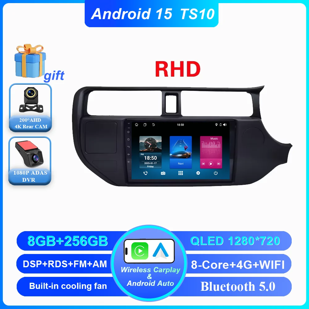 Android 16 autoradio voor KIA K3 RIO 2011 2012 2013 2014 2015 Carplay multimediaspeler stereo navigatie GPS 4G Wifi 2 Din