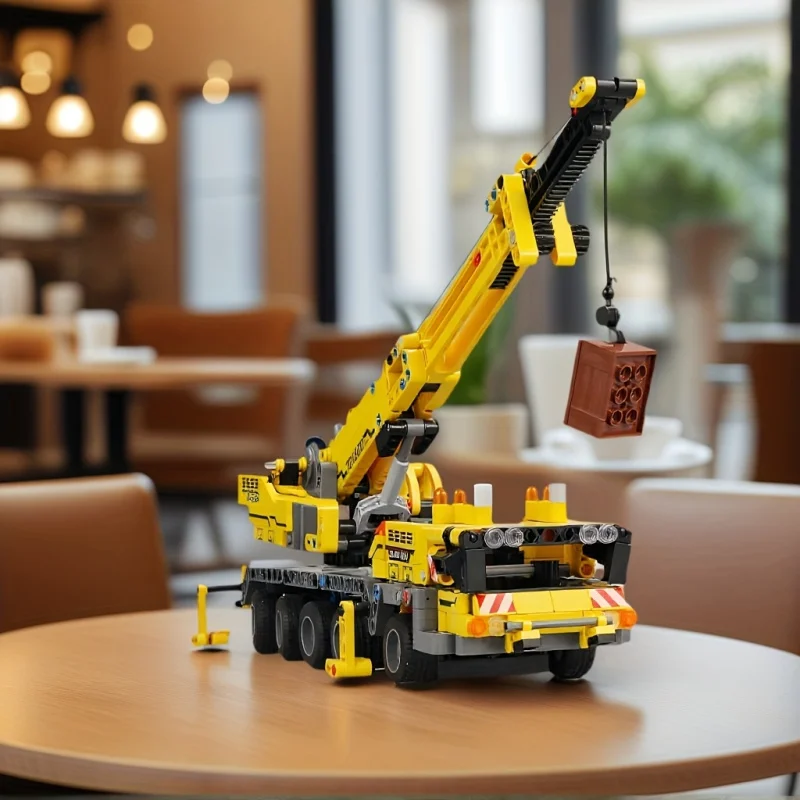 Yellow Telescopic Crane Buildi - огляд і ціна Heavy Equipment Lego