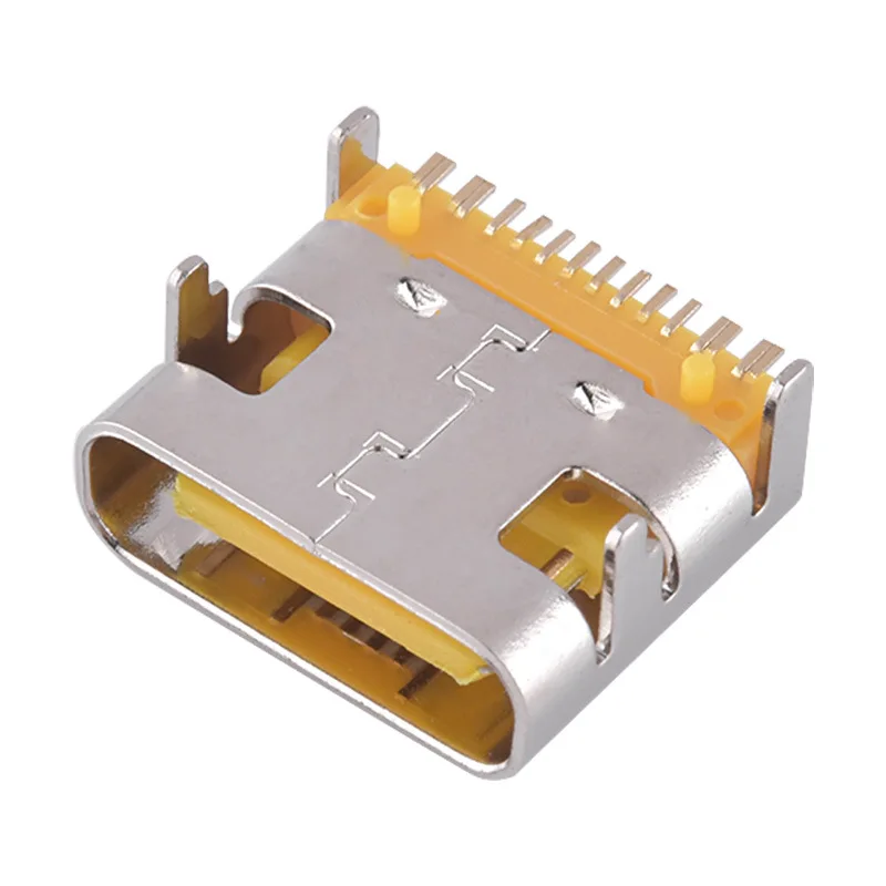 Type C female seat 3.1 TYPE-C 16PIN single-row SMT four-pin plug-in board type-c double-sided