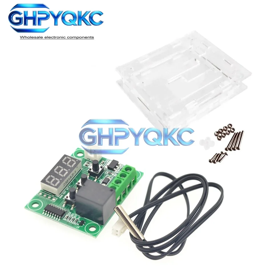 W1209 Digital Thermostat Temperature Controller Miniature Thermostat Temperature Control Switch Panel with Waterproof NTC Probe