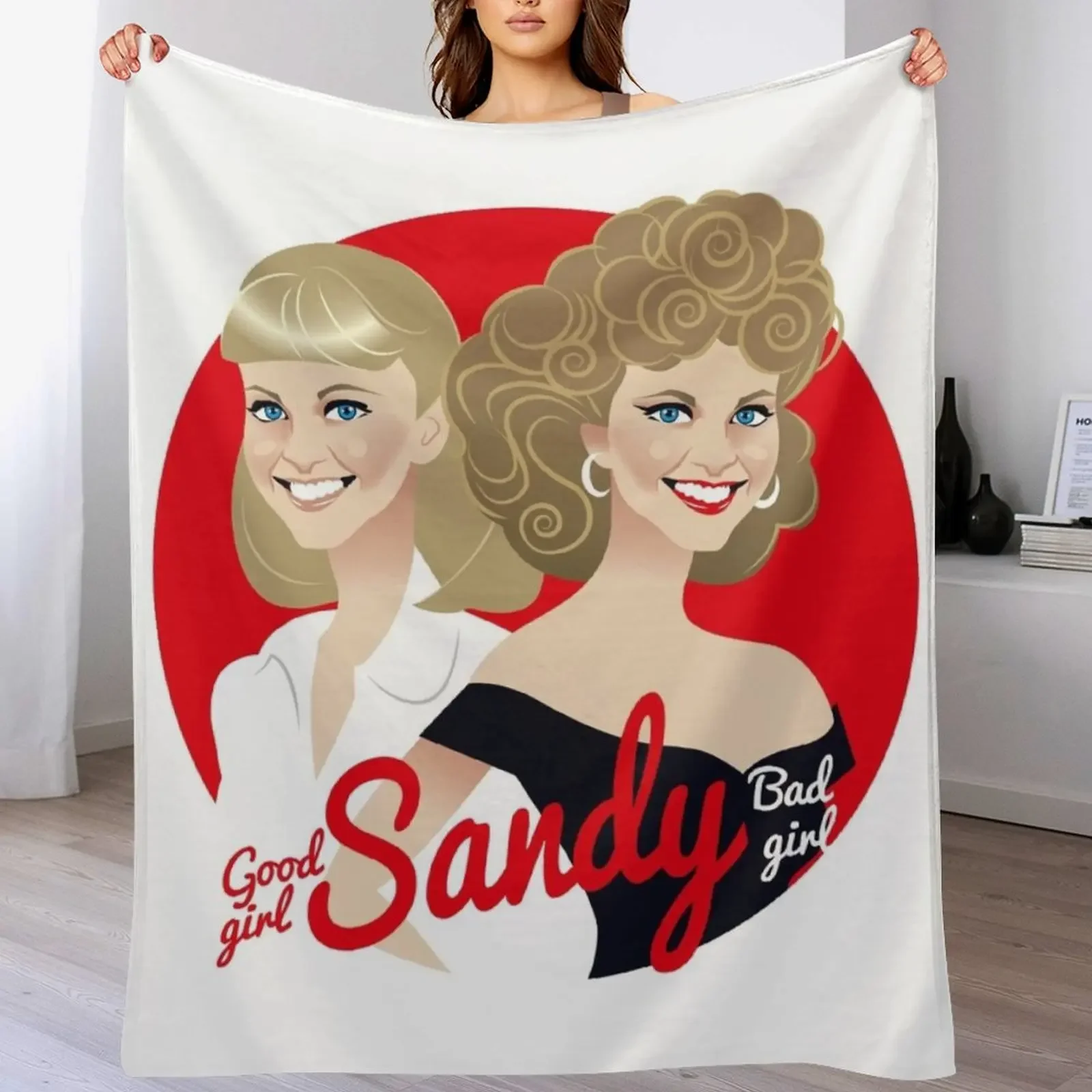 

Good girl Sandy Bad girl Throw Blanket Spring Fall Cozy Throw Blanket for Couch