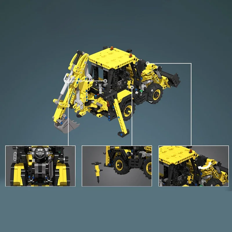 1120 قطعة Moc مدينة الهندسة JCB 3CX المدمجة حفار نموذج التكنولوجيا اللبنات الإبداعية الأطفال الطوب اللعب هدية