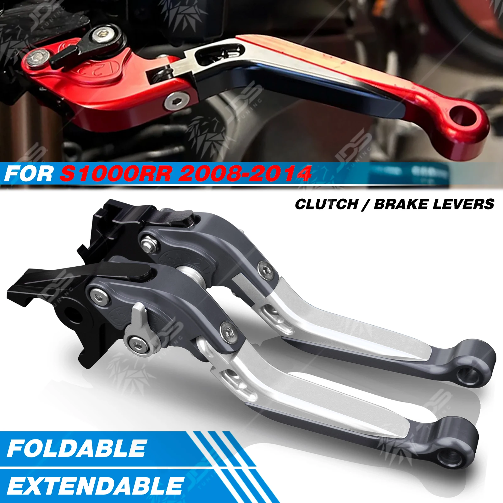 JDSTUNING For BMW S1000RR 2008-2014 Clutch Lever Brake Lever Set Foldable Adjustable Handle Levers Motorcycle Accessories Parts