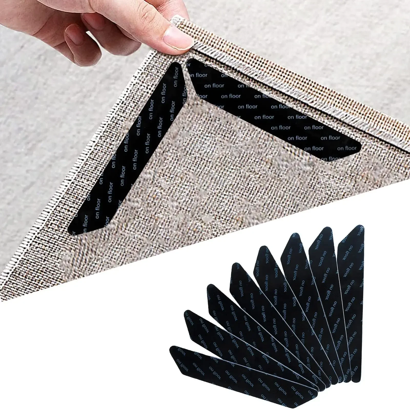 Amazon New Non-Slip Carpet Stickers PU Washable Glue Mat Fixing Trapezoid Pack of 8 Anti-Slip Rug Grippers Holders Tape Non-Skid