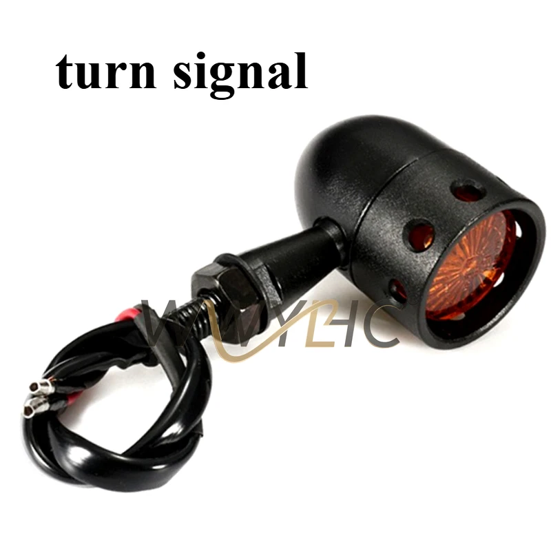 Suitable for Hollow Motorcycle Retro Modified Metal Shell Turn Signal  Cruise Prince Command Light Turning Light