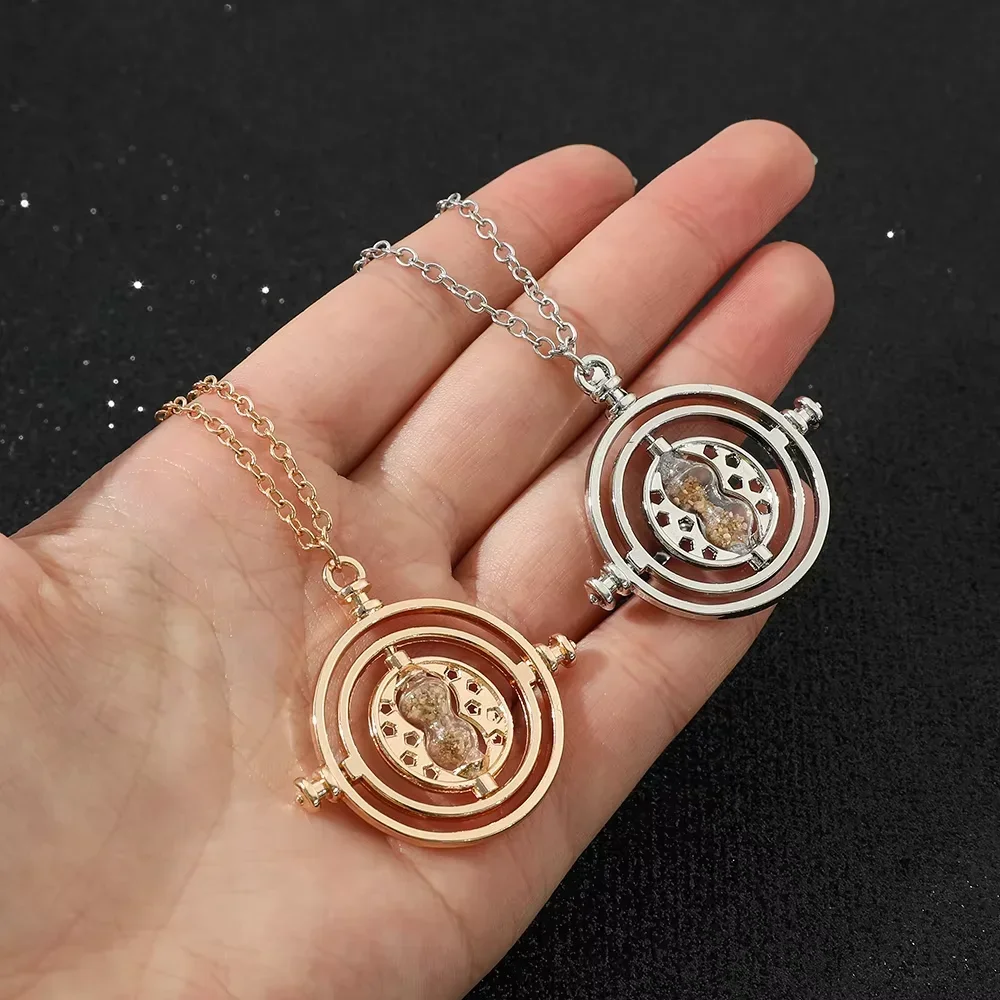 1/10Pcs Harried Time Necklace Timer Hourglass 360 Rotatable Potters Cosplay Props Astronomical Time Converter Magic School Gift - view 3