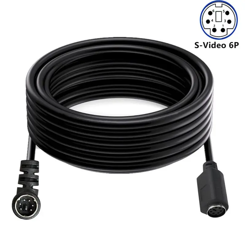 S-Video Elbow Mini DIN 6Pin Male to Female 6-Core Copper PS Extension Cable PS2 Adapter Cable to Keyboard And Mouse Interface