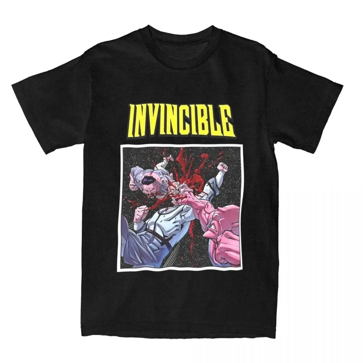 New Summer Invincible Tee Cartoon Series Cotton Invincible Graphic Printing High-end Luxury Unisex Style Both of Men and Women