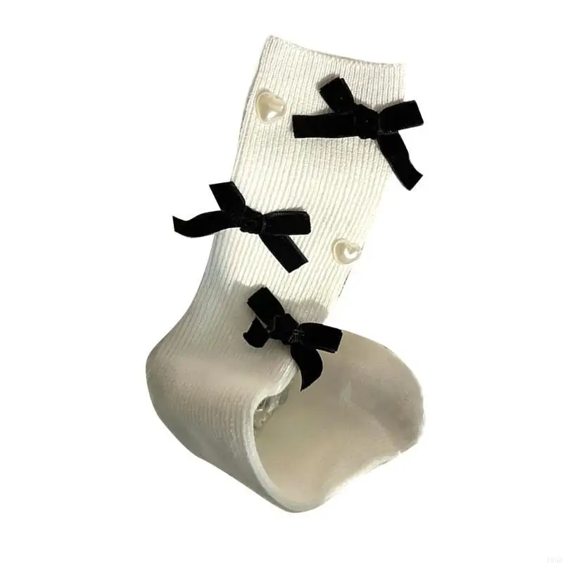 

195E Bows Socks Loose Socks Ballets Cotton Ankle Socks Boot Socks for Girl
