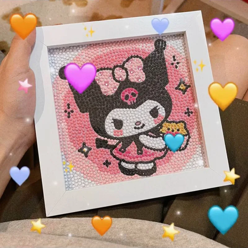 

Sanrio 5D алмазная живопись мультфильм Hello Kitty Kuromi DIY круглая алмазная живопись украшения для детской комнаты подарки на день рождения