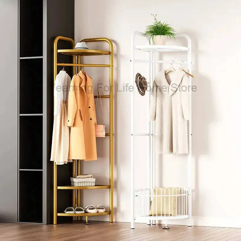 

Nordic Metal Clothes Rack Golden Portable Bedroom Drying Stand Hangers Modern Place Saving Perchero Pared Furniture Living Room