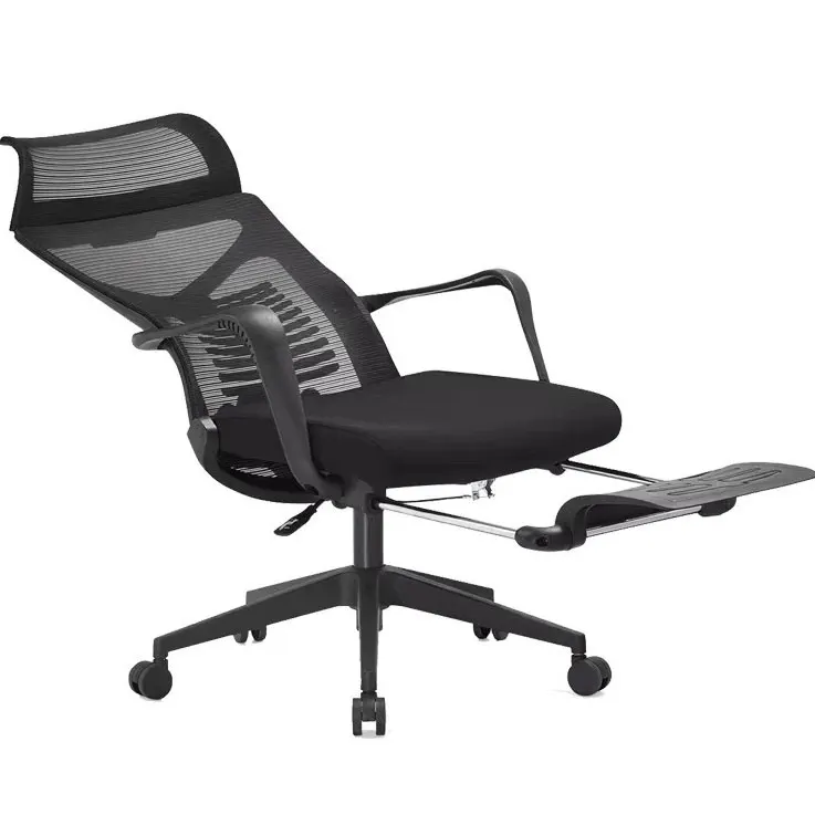 Reclinable office chair lunch break pedal staff computer chair mesh cloth comfortable lift waist support breathable swivel chair