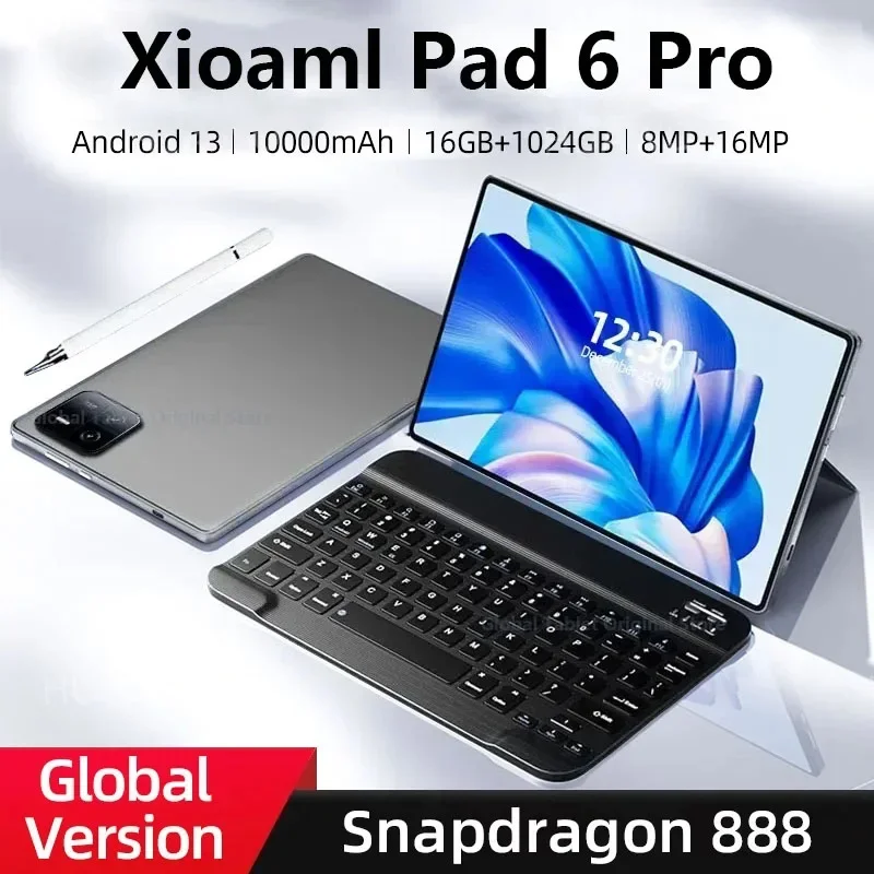 2024 New Original Global Edition Tablet PC Pad 6 Pro  16GB+1TB Snapdragon 888 Android 13 HD 4K 5G Tablet Dual SIM WIFI tablet
