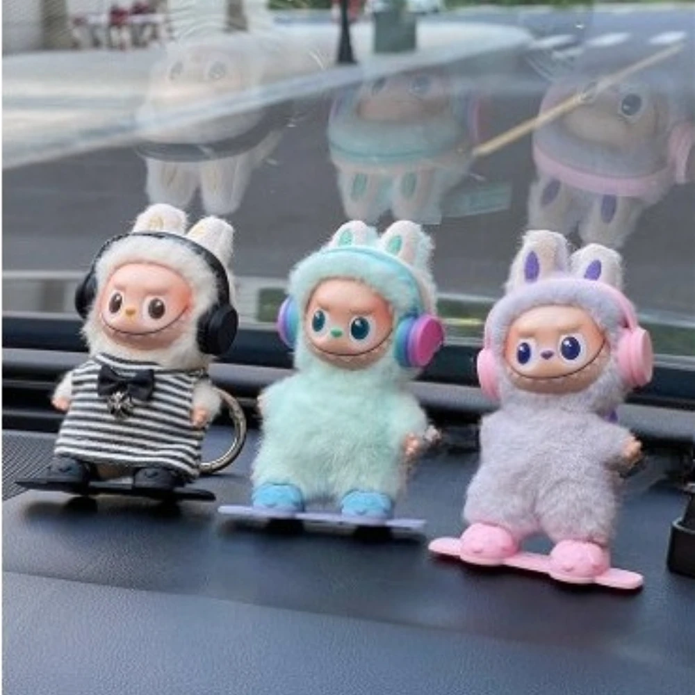 

Labubu 4.0 Mini Doll Winter Sports Set Ski Board Headphones Glasses 3 Pcs Display Ornament for 10.5cm Doll Accessories