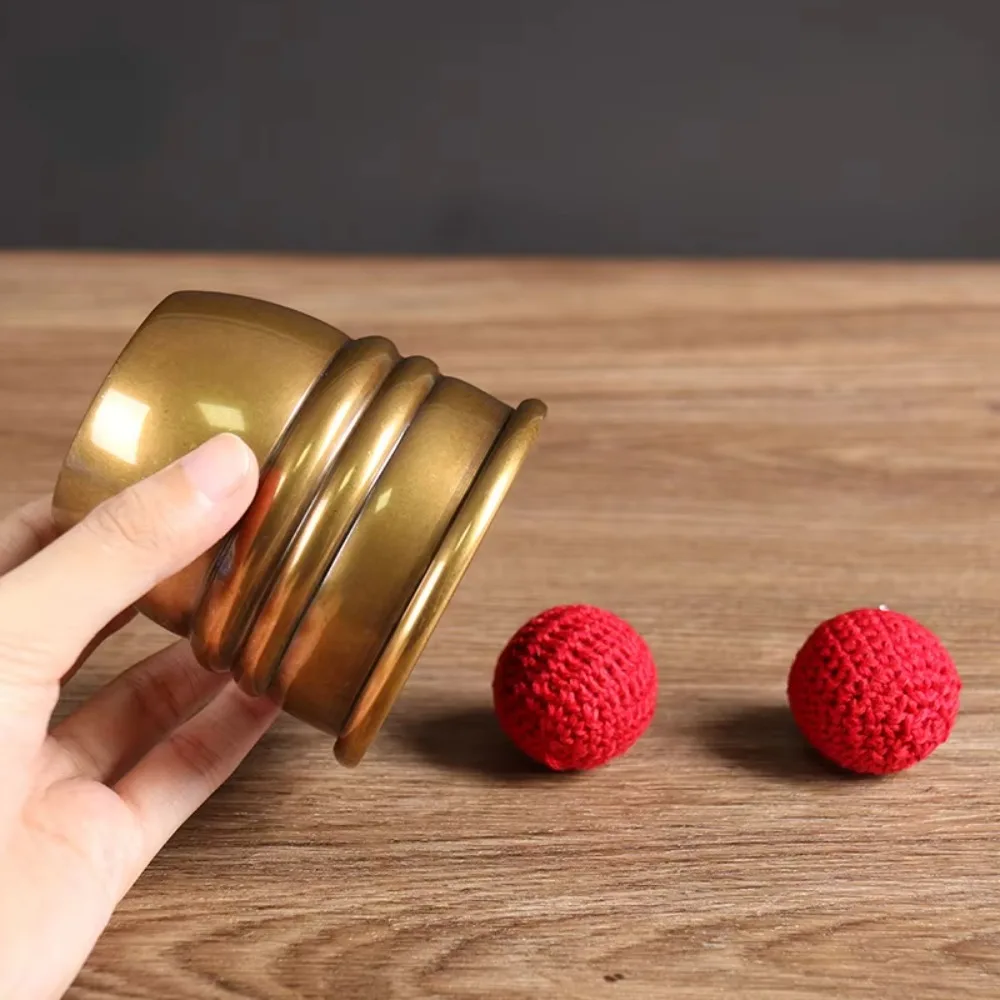 Magnetic Cups Super Chop Cup (Brass/Aged) By Oliver Magic Tricks Close Up Magia Props Magician Illusions Gimmick Professional
