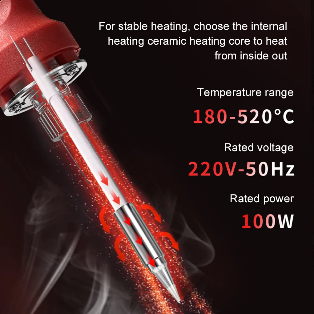 Digital Electric Soldering Iron Kit 100W Temperature Adjustable LCD Display Solder Rework Station Heat Pencil Tips Repair Tools