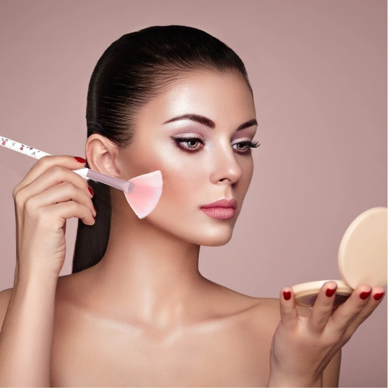 

7Pcs Makeup Brush Set Compact Professional Tools Eyeshadow Blending Concealer Brushes Portable Makeup Supplies