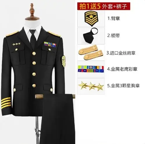US Uniform Men Exploits Blazer Jacket Land force Officer Black Include Coat Medal