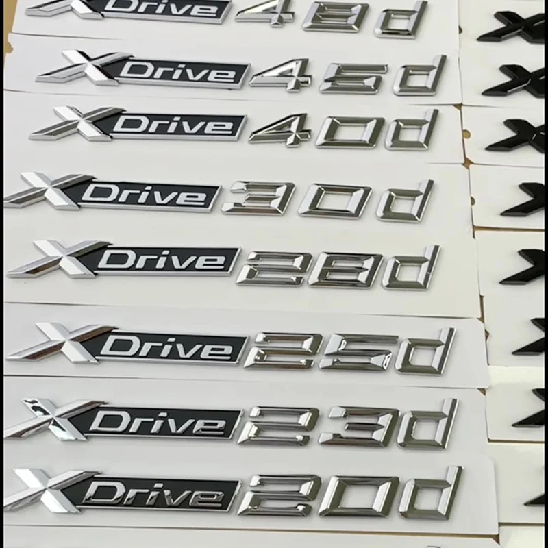 ثلاثية الأبعاد ABS كروم الأسود شعار XDrive 20d 25d 28d 30d 35d 50d 40d شعار ملصق شارة السيارة ل X1 X2 X3 X4 X5 X6 X7 اكسسوارات